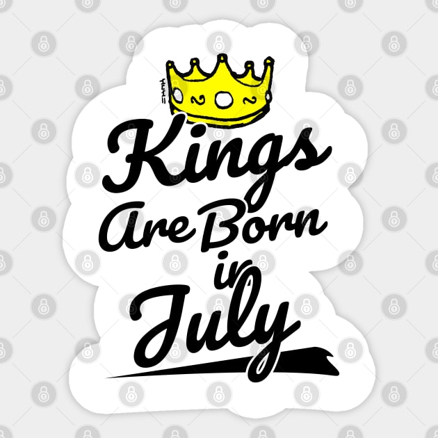 Kings are Born In July Sticker by sketchnkustom